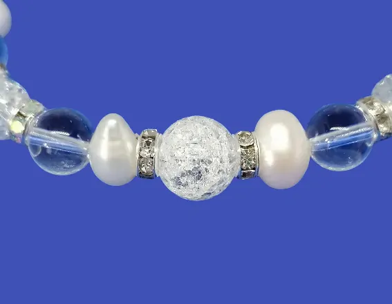 Exkluzivní jemný fialkový náramek z perel