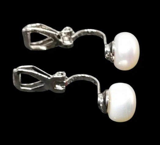 Náušnice klipsy z říčních perel | Nadčasová elegance bez propíchnutí uší