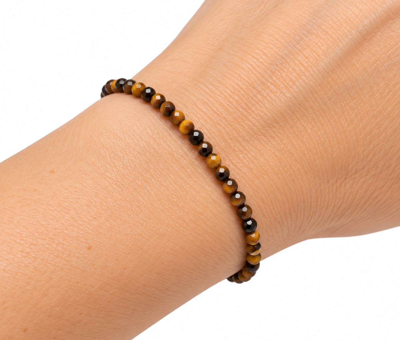 Elegantní náramek z tygřího oka – jemné fazetované kuličky 3 mm pro sílu a ochranu