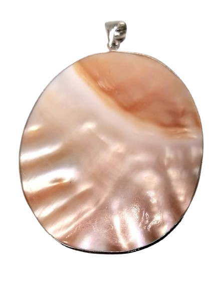 Přívěsek s perletí a perlami, velký ovál