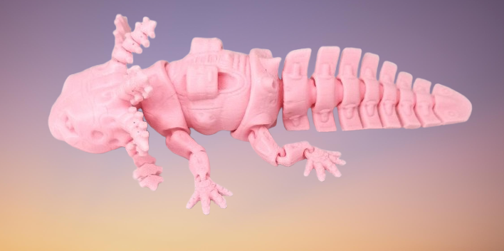 3D tisk axolot, unikátní design a realistické detaily