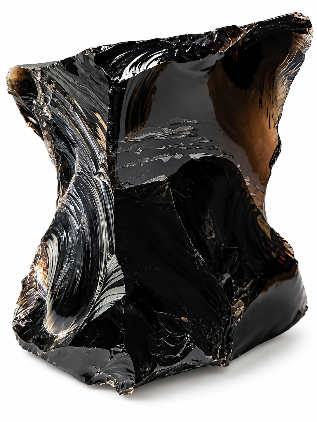 Obsidián kouřový přírodní blok 1,4 kg