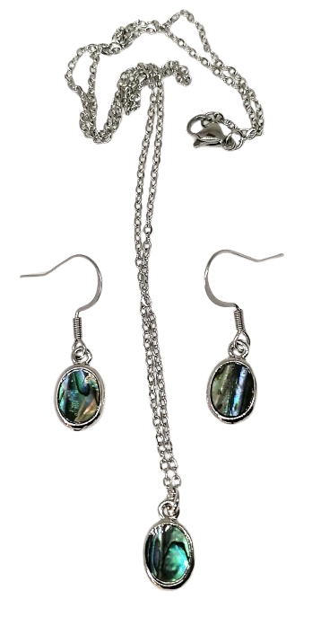 Dárková sada šperků z paua mušle - oválek v krabičce