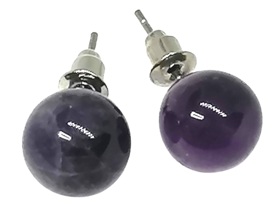 Ametystové naušnice puzeta 10 mm