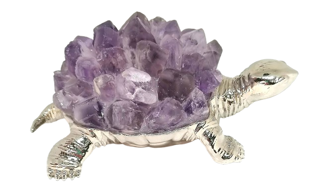 Ametystová želva – Feng Shui dekorace, ochranný talisman, harmonizace prostoru 11,5 cm