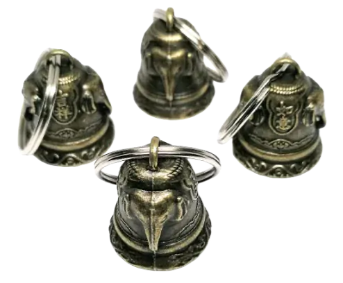 Zvonek štěstí mosazný se slonem