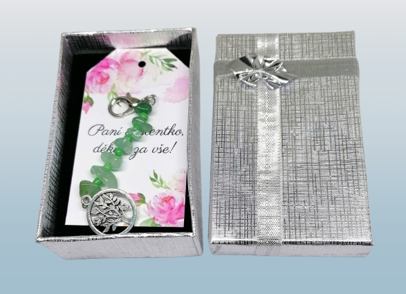 Dárková klíčenka Strom života se zeleným avanturínem pro paní asistentku