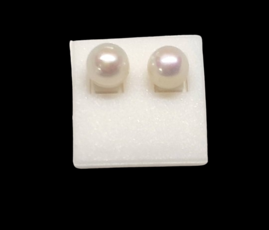 Říční perly náušnice puzeta cca 8 mm – bílé, elegantní a přírodní šperk