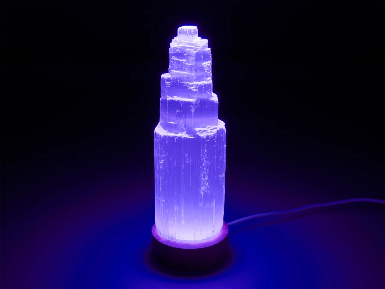 Světlený podstavec LED barevné světlo, pod kameny a minerály – USB napájení, ideální pro feng shui