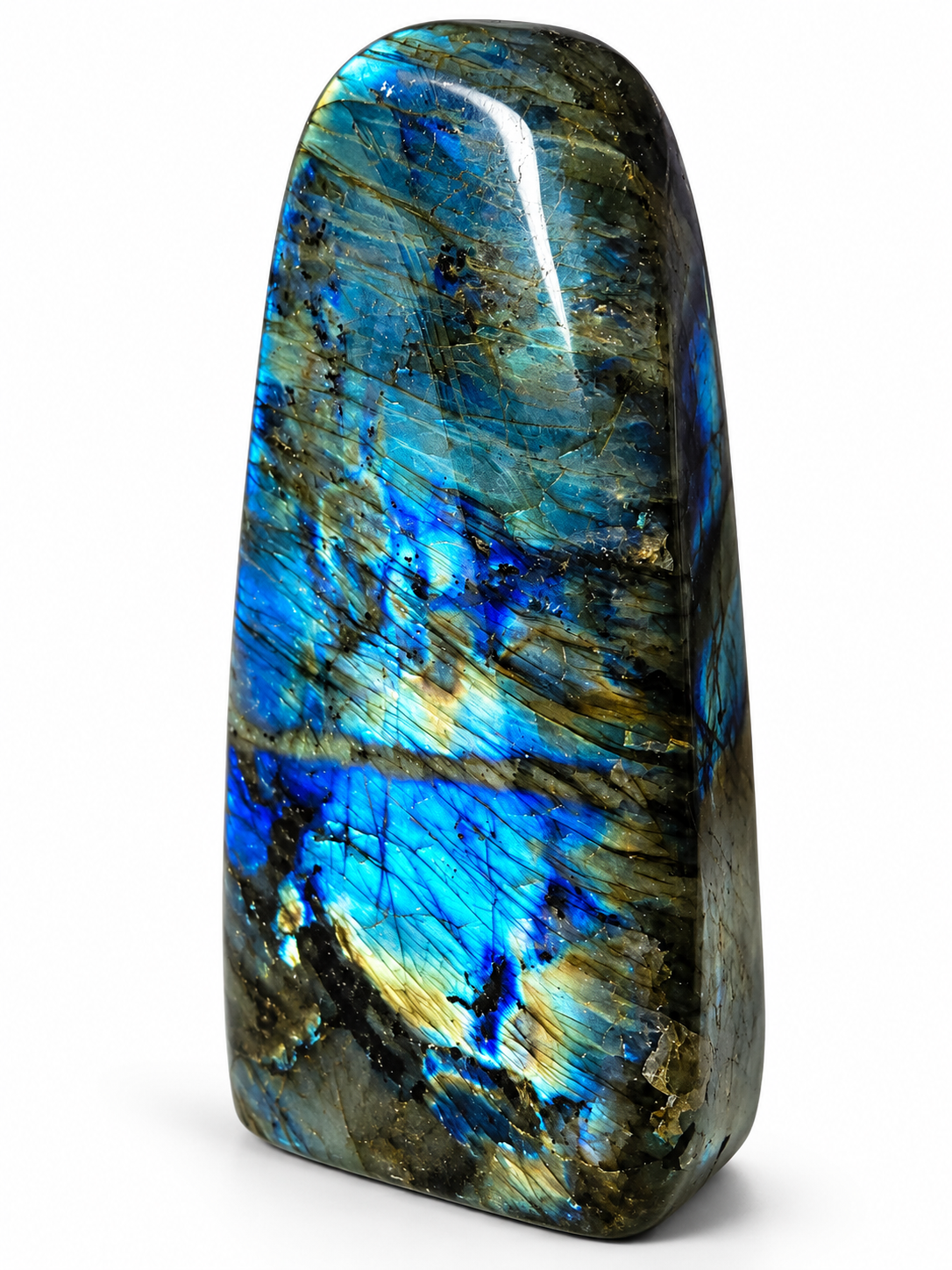 Labradorit obelisk v AA kvalitě z Madagaskaru 610 g