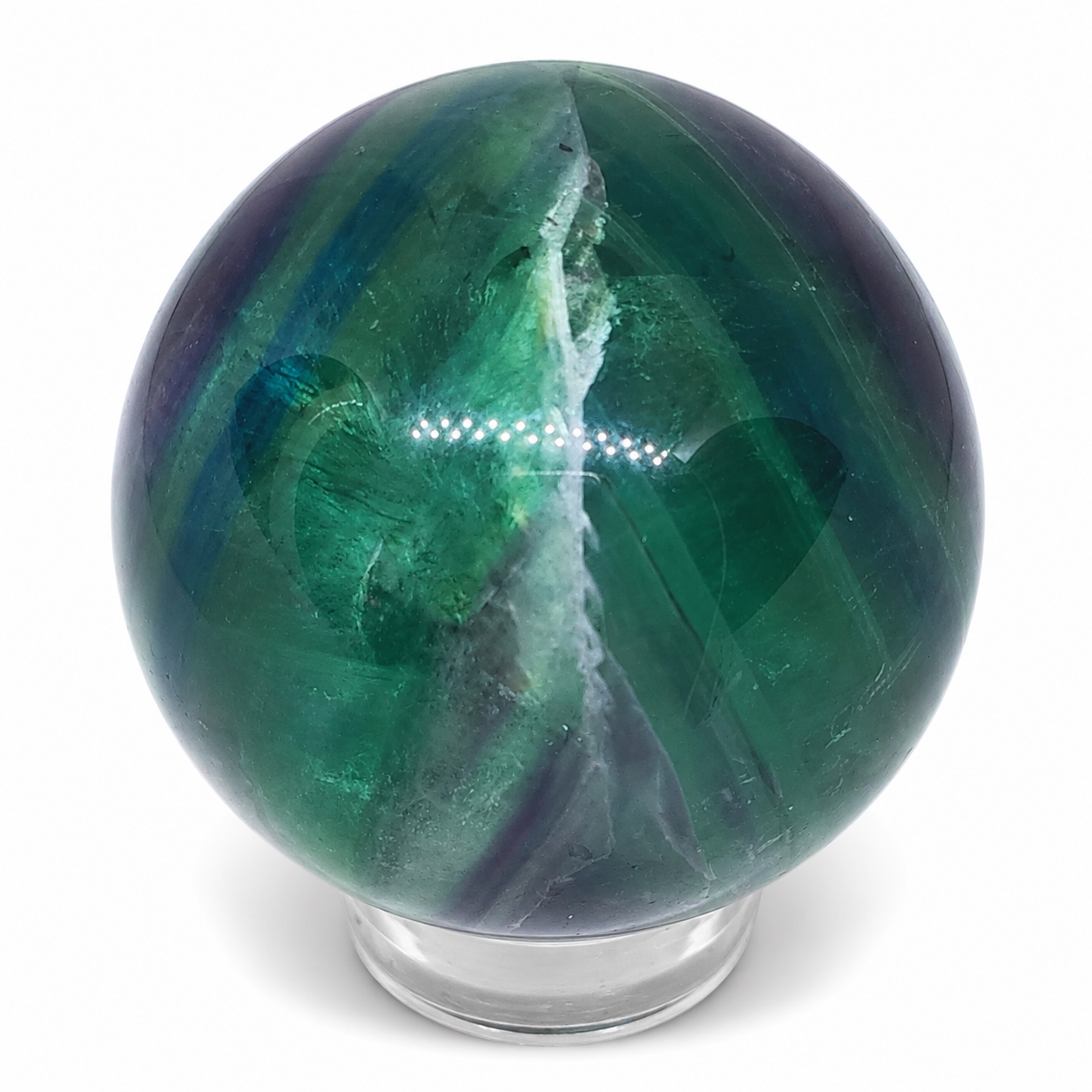 Fluoritová koule 260 g – 5,4 cm | přírodní zeleno-fialový fluorit