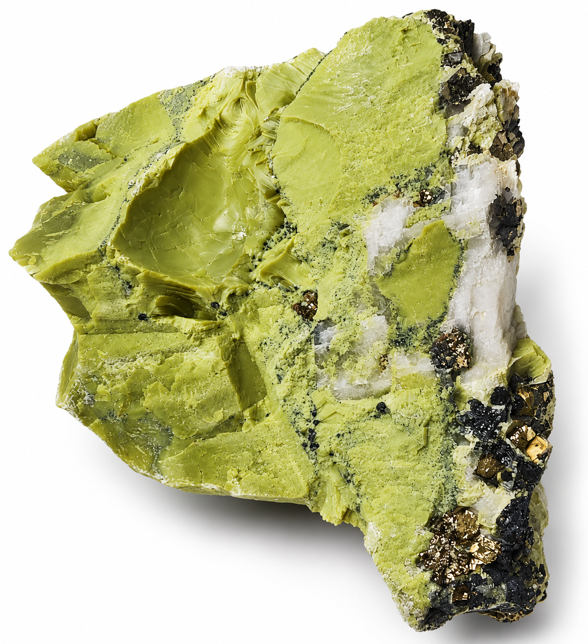 Serpentin s pyritem – surový minerál z Peru, 797 g