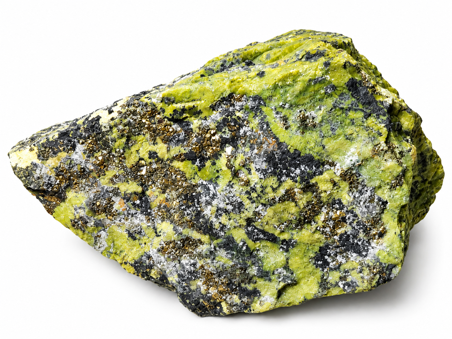 Serpentin s pyritem – surový minerál z Peru, 2,5 kg