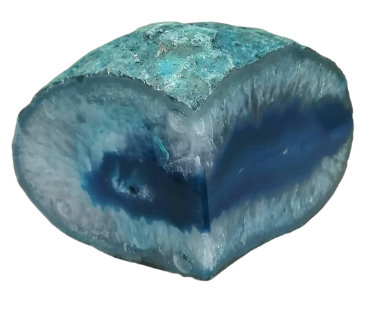 Achátový svícen na čajovou svíčku modrý 7,5 x 9,5 x 9 cm