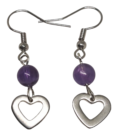 Ametystové naušnice s chir. ocelí