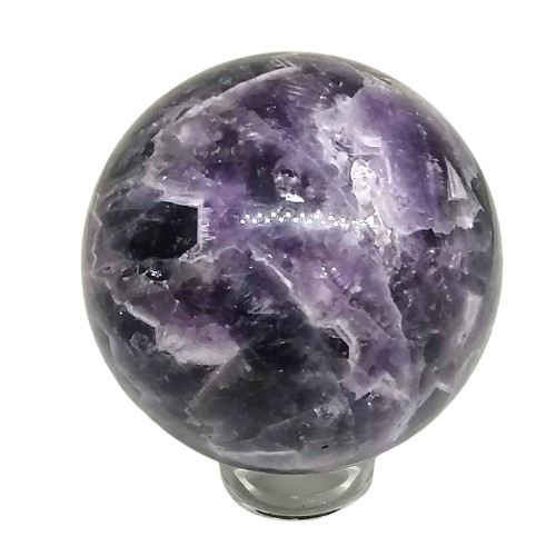 Ametystová koule AA kvalita, 7 cm/chevron/
