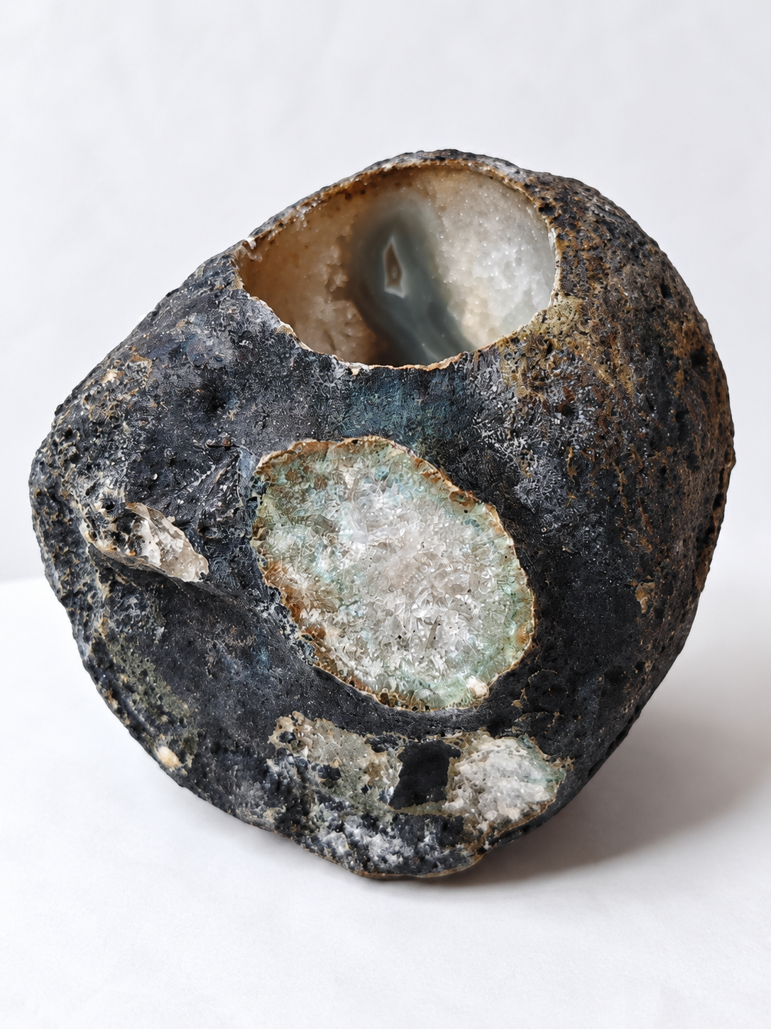 Achátový svícen světlý, 9,5x9x6 cm