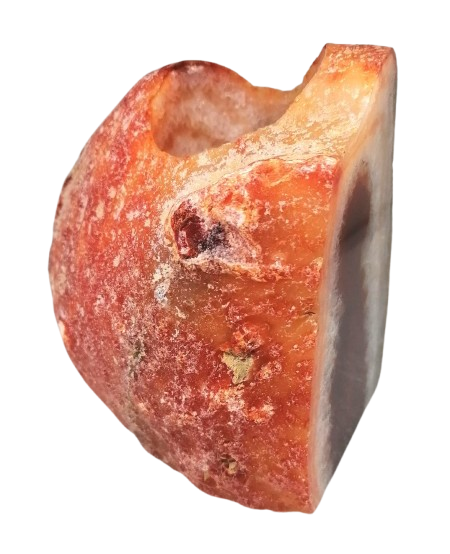 Achátový hnědý svícen na čajovou svíčku – přírodní minerál 12 x 9 cm