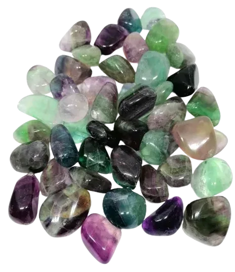 Fluorit duhový, tromlovaný v AA kvalitě
