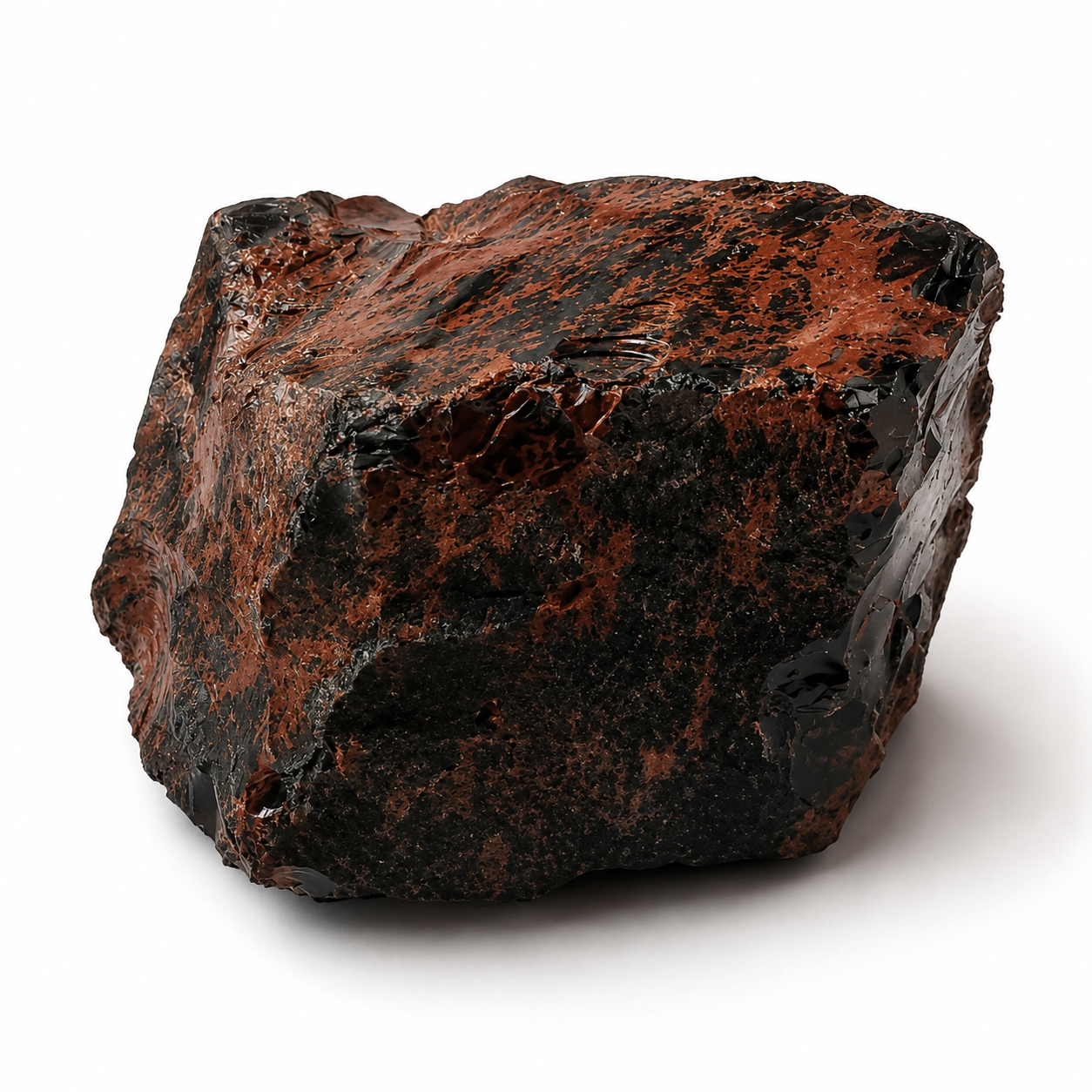 Obsidián moka / mahagonový – přírodní blok 1,04 kg | Energetický kámen ochrany a očisty