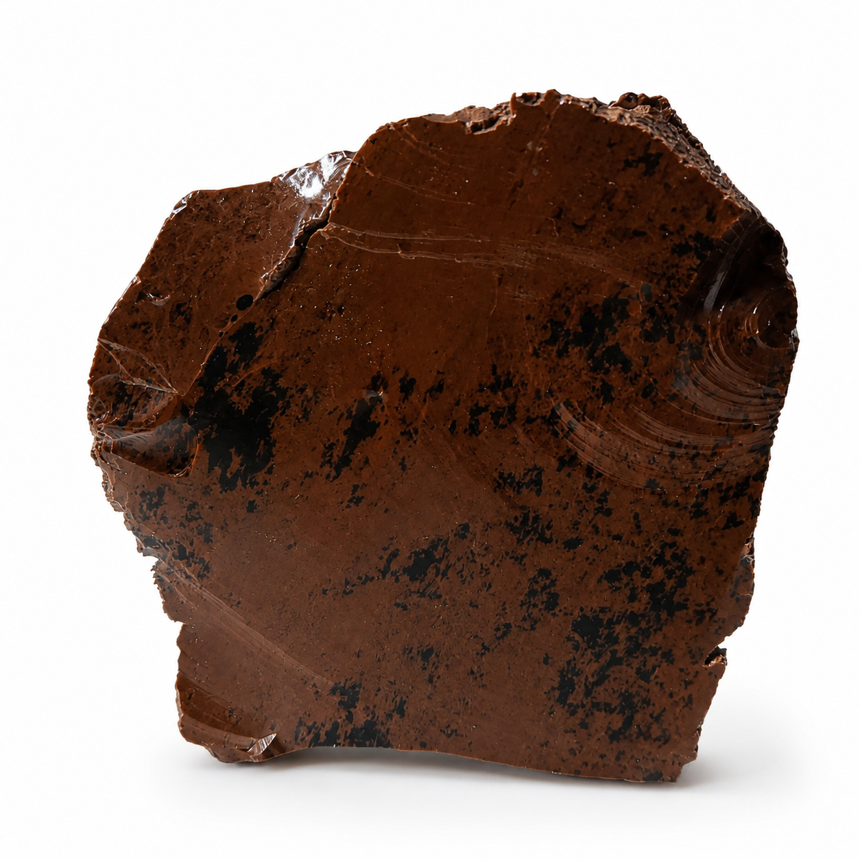 Mahagonový obsidián (moka), přírodní blok 1,2 kg – ochranný kámen z Mexika