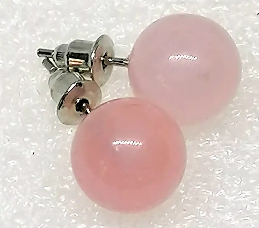 Růženínové naušnice puzeta 8mm chirur.ocel