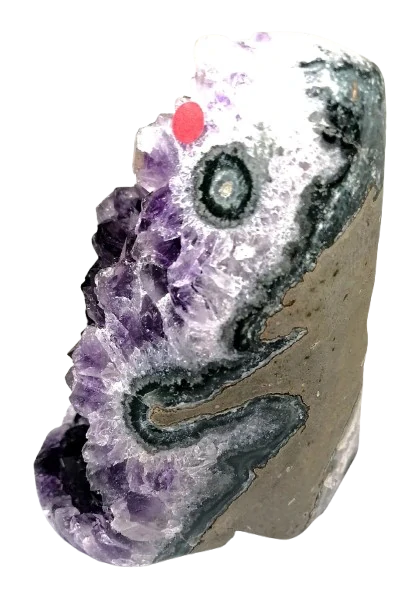 Ametystová geoda s krystaly kalcitu – unikátní kousek 1,5 kg