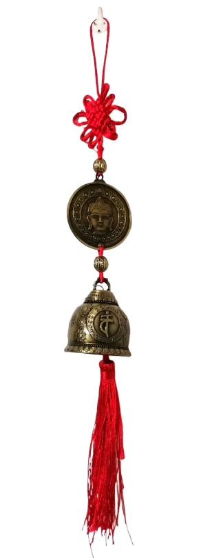 Zvonek štěstí – velký talisman s Buddhou a nekonečným uzlem pro ochranu a harmonii