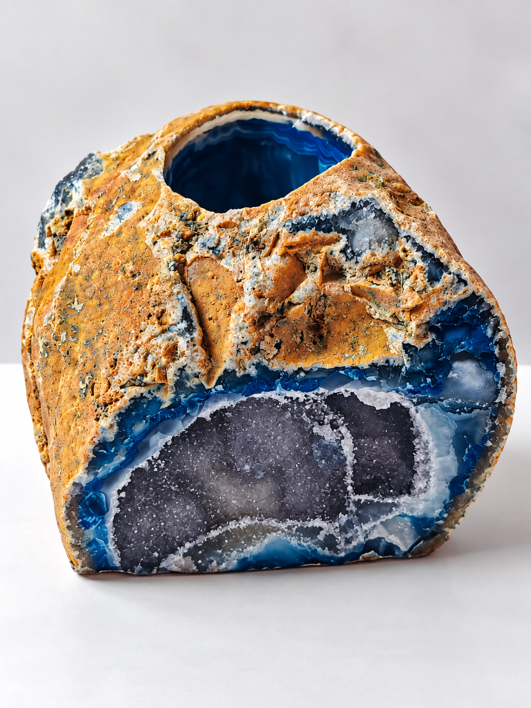 Achátový svícen na čajovou svíčku 840g, 10x9x5cm