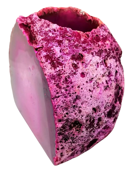 Achátový svícen na čajovou svíčku krásný, růžový