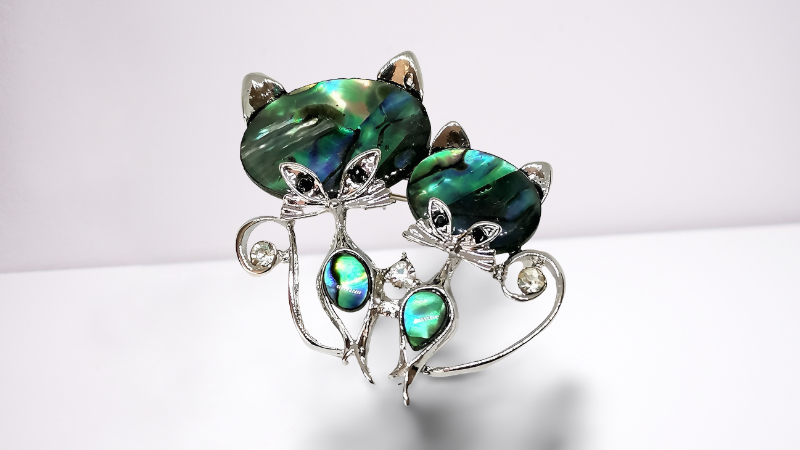 Brož a přívěsek dvě kočky