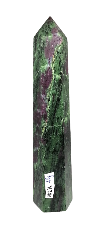 Rubín v zoisitu - obří špice, 9,5 cm, plná rubínů