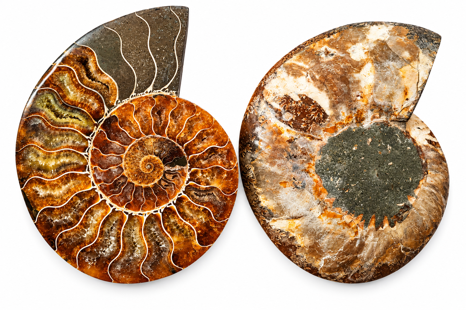 Amonit – velký pár 810 g | 15,5 × 12 × 1,6 cm | Madagaskar