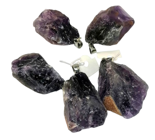 Ametystové přívěsky natur