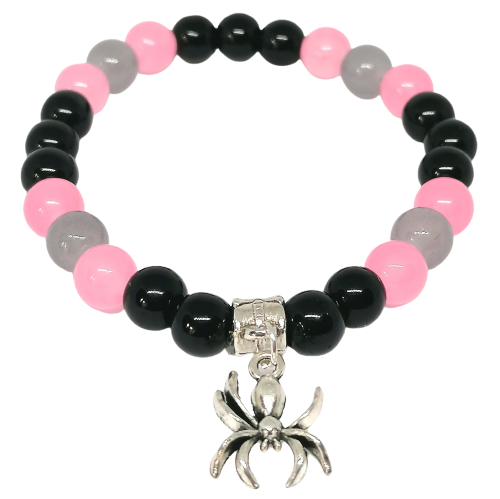 PAVOUČÍ SÍŤ - náramek z onyxu a jadeitu