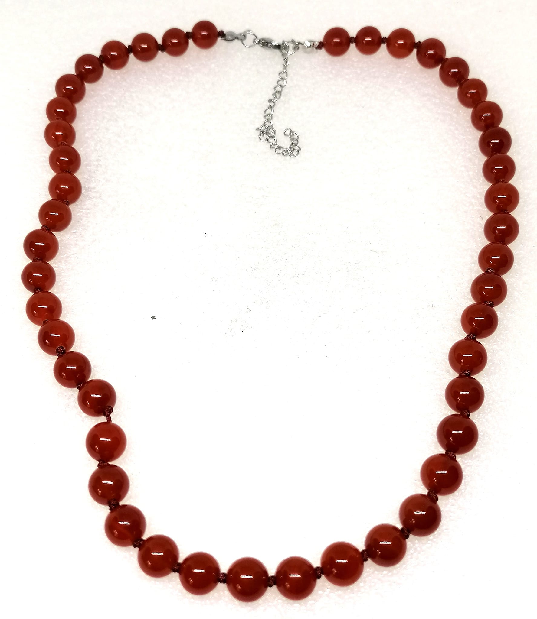 Karneolový náhrdelník,8mm s chir.ocelí