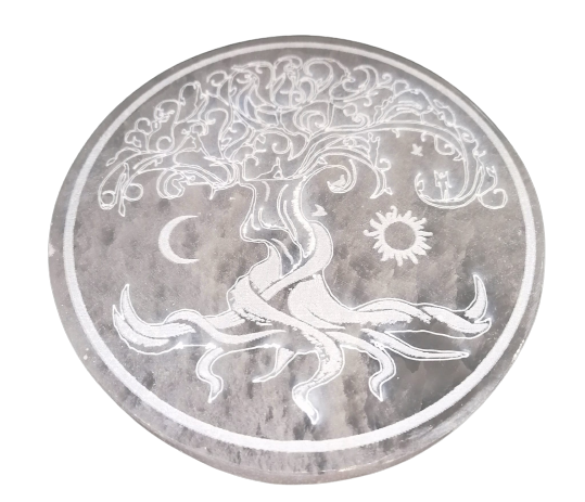 Selenitový tácek se stromem života 12 cm