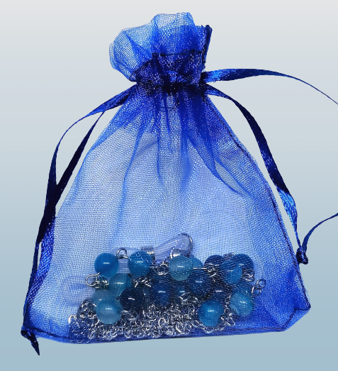 Dárkové balení šnůrka na brýle modrý achát s chir.ocelí