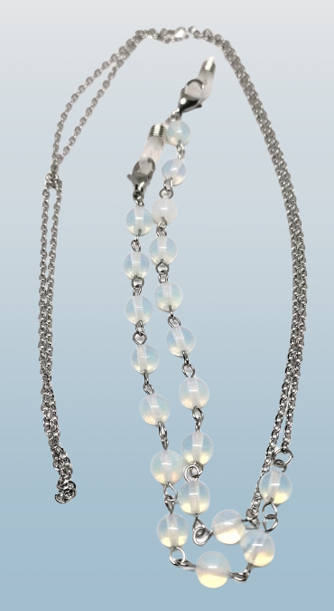 Dárkově balená šnůrka na brýle opalitová s chir. ocelí