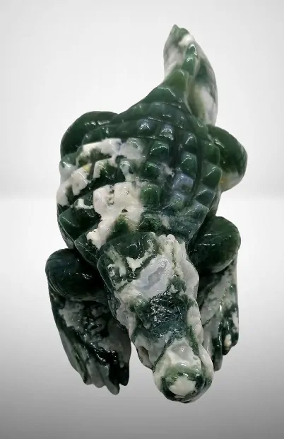 Krokodýl z achátu mechového v exkluzivní kvalitě