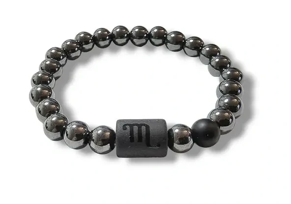 Hematitový náramek znamení zvěrokruhu Štír s kartičkou