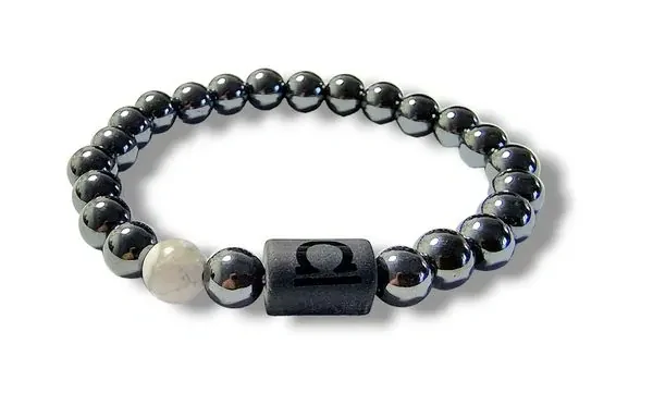 Hematitový náramek znamení zvěrokruhu Váhy s kartičkou