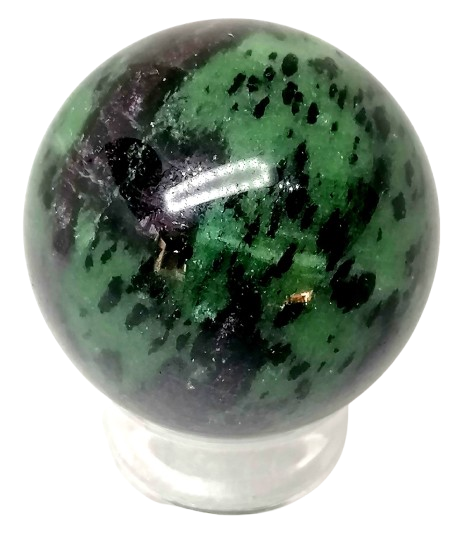 Rubín v zoisitu, exkluzivní koule 145g,průměr 4,3 cm