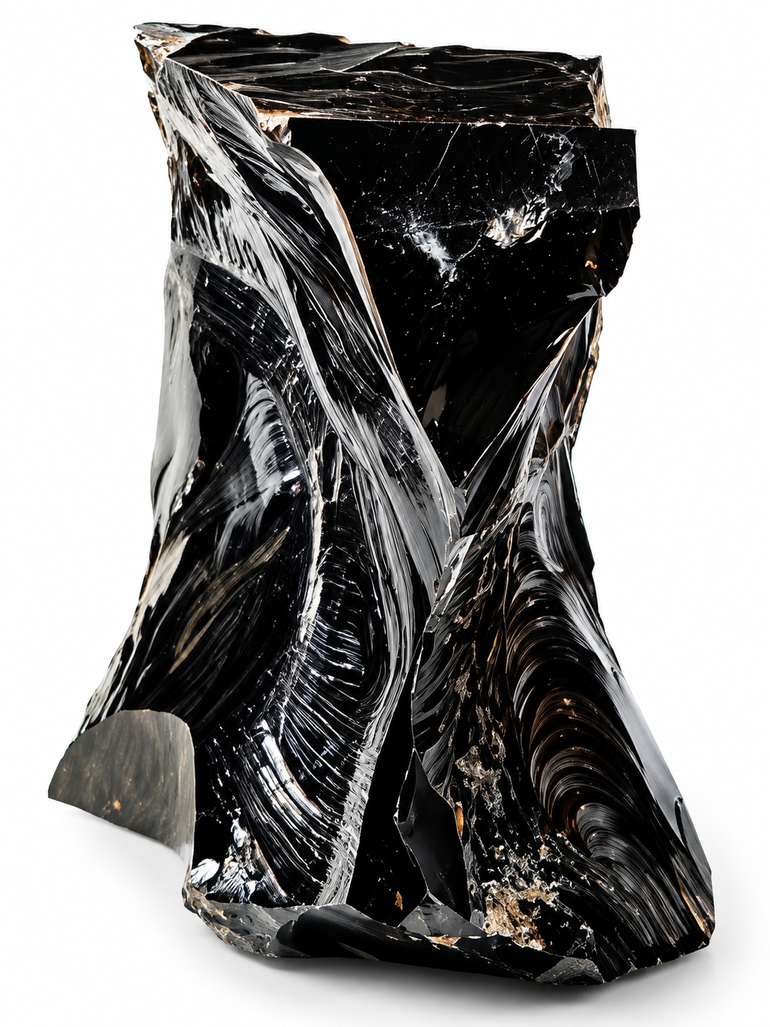Obsidián kouřový přírodní blok 1,4 kg