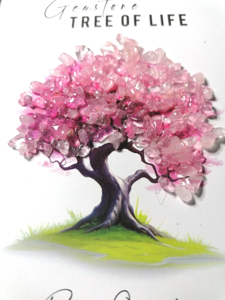 Strom života v dřevěném rámu s růženínem 20,5 × 15,5 cm – esoterická dekorace pro harmonii