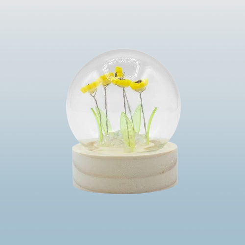 Svítící květinová zahrádka v kopuli - 5 slunečnic - LED , na baterie