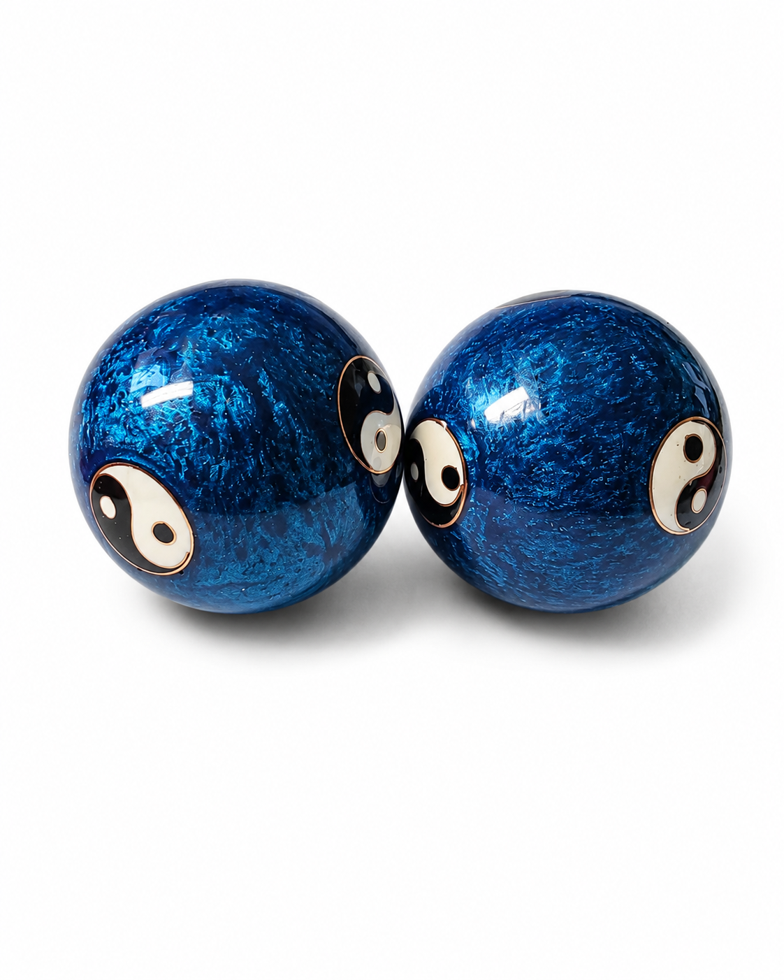Modré čínské meditační a relaxační koule Jin Jang – 4 cm