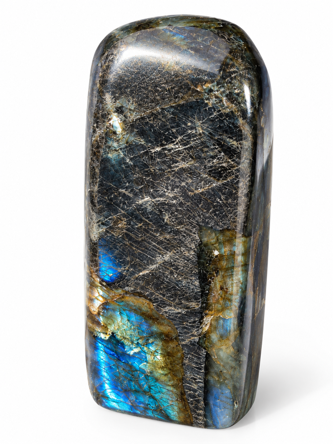 Labradorit obelisk v AA kvalitě z Madagaskaru 900 g