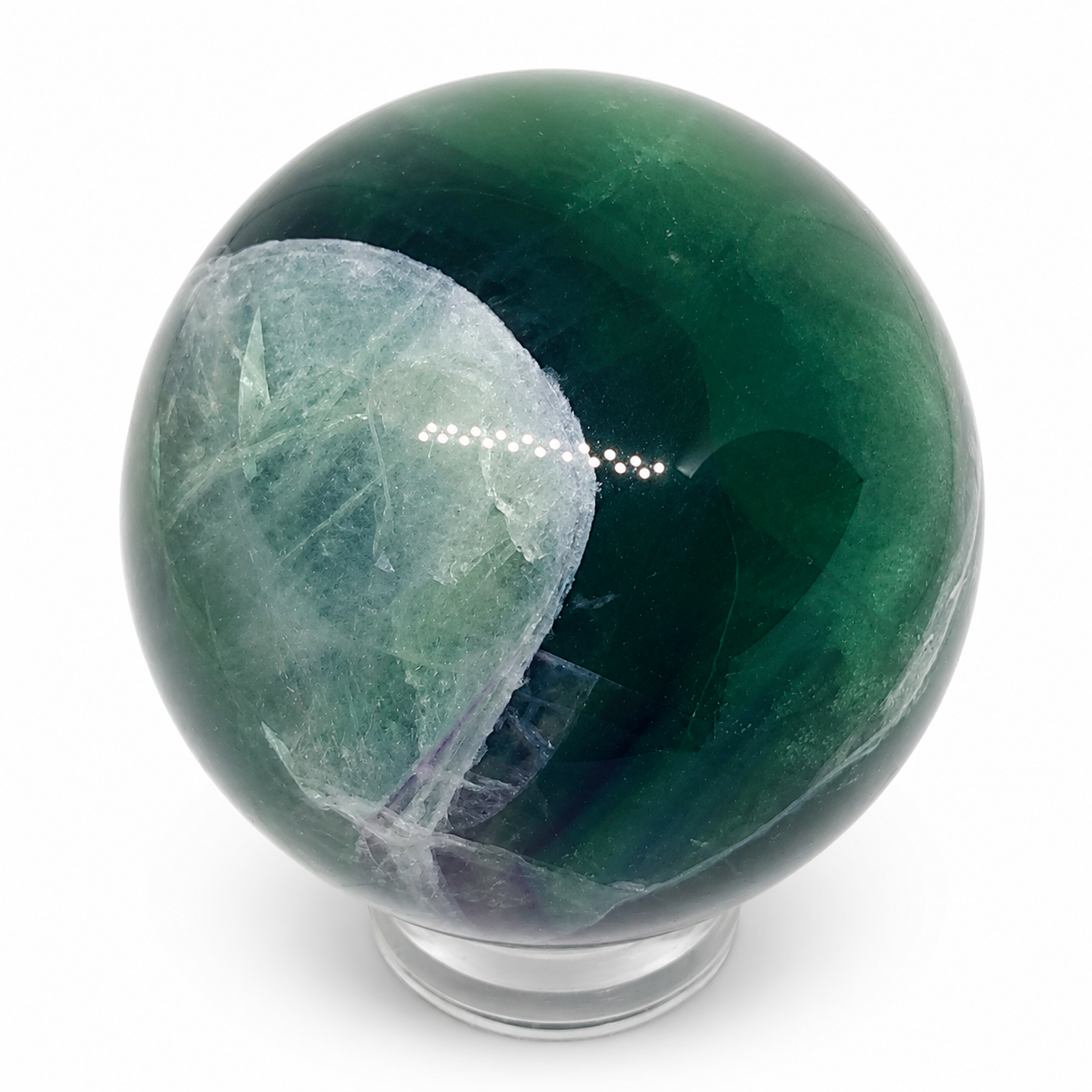 Fluoritová koule 260 g – 5,4 cm | přírodní zeleno-fialový fluorit