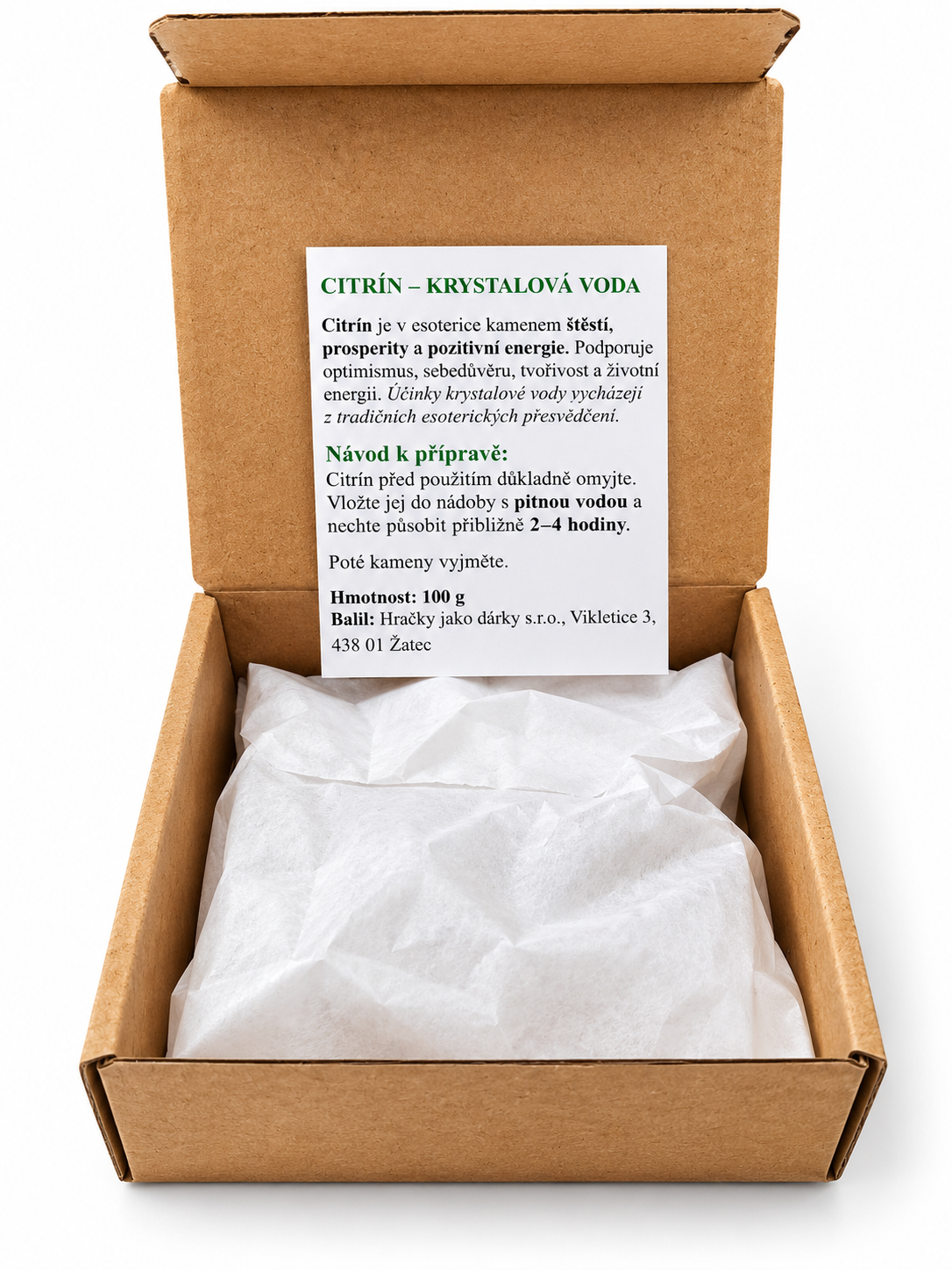 Dárkový set CITRÍN na krystalovou vodu – 100 g